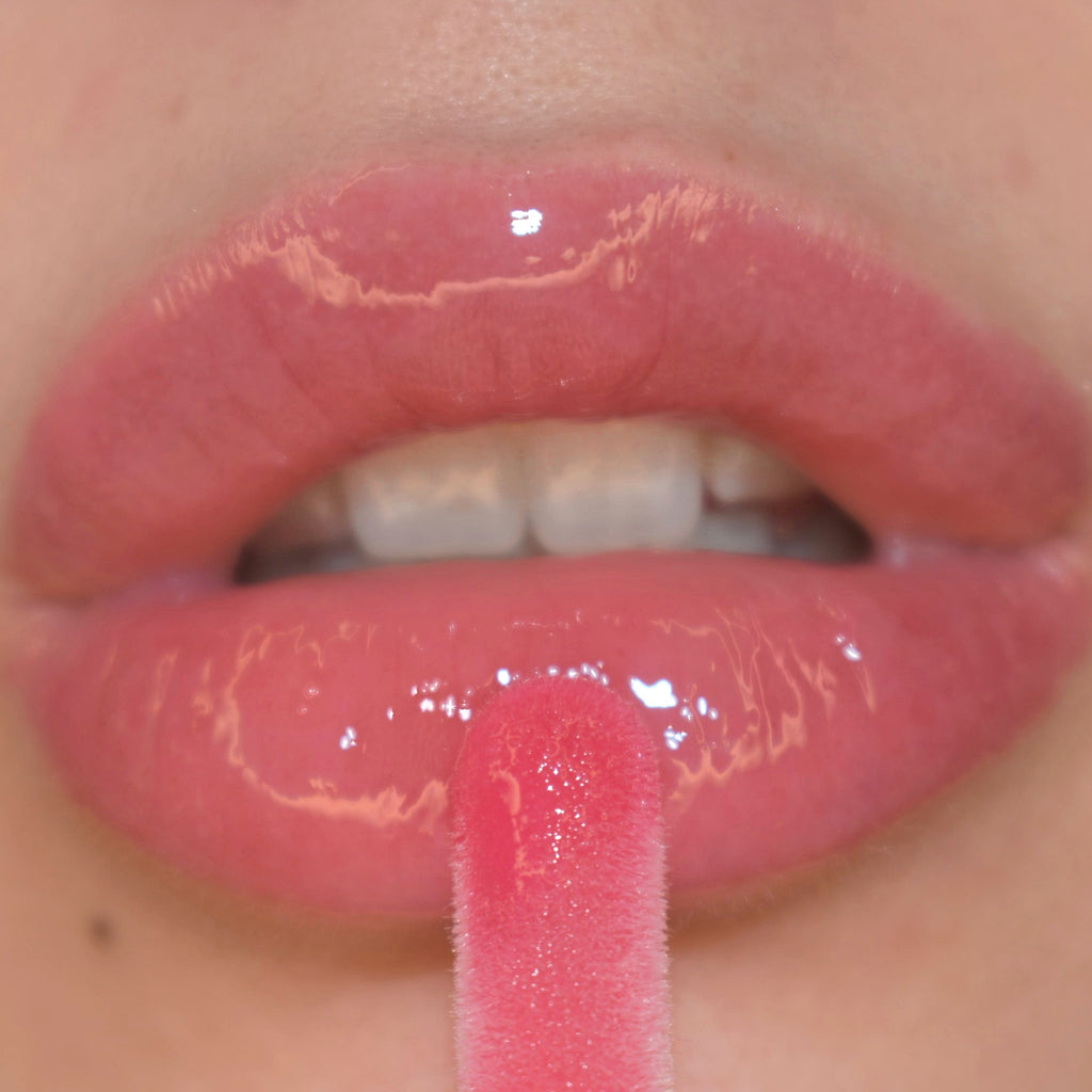 pink cherry tinted lip gloss